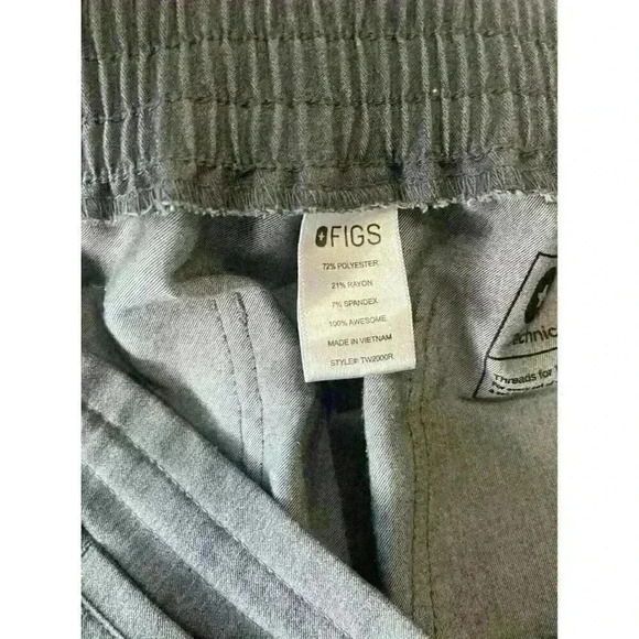 FIGS Technical collection cargo Scrub Pants Graphite Gray Size Medium teal tie - Picture 7 of 7